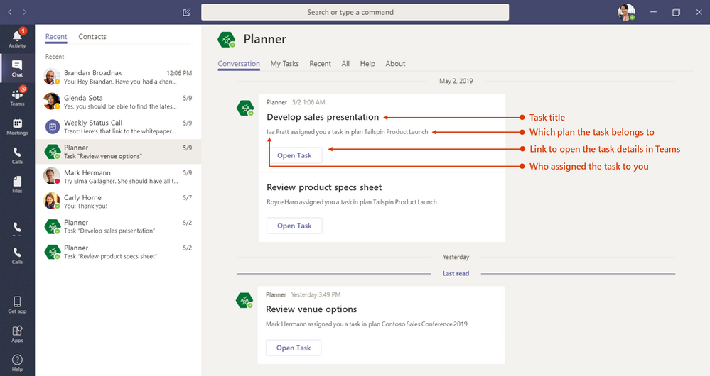 Notifiche Relative All assegnazione Di Task Di Planner All interno Di 